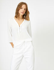 Акція на Блузка жіноча Koton 0KAK60476FW-001 36 Off White від Rozetka