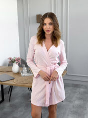 Акція на Женский короткий халат-кимоно Rose Amor PH14 Cosy бледно-розовый S/M від Podushka