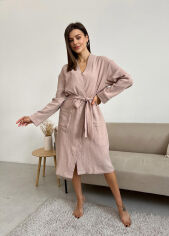 Акція на Женский халат P-M18L муслин Cosy латте XL від Podushka