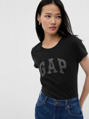 Акція на Футболка бавовняна жіноча Gap 254770 2XL Чорна від Rozetka