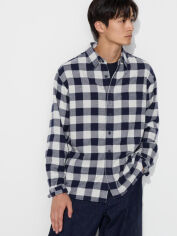Акція на Сорочка бавовняна тепла чоловіча Uniqlo 806824721 L Синій/Сірий у клітинку від Rozetka