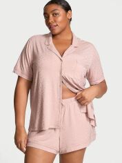 Акція на Піжама (сорочка + шорти) жіноча Victoria'sSecret 26935263 XS Рожева від Rozetka