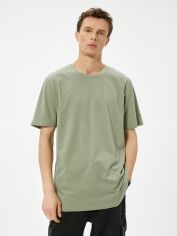 Акція на Футболка бавовняна довга чоловіча Koton 4SAM10062HK875 XL Хакі від Rozetka