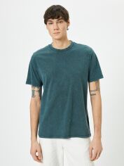 Акція на Футболка бавовняна довга чоловіча Koton 4SAM10333HK624 XL Блакитна від Rozetka