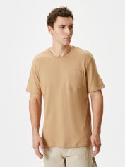 Акція на Футболка бавовняна довга чоловіча Koton 4SAM10228HK100 XL Коричнева від Rozetka