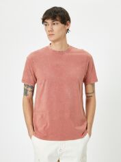 Акція на Футболка бавовняна довга чоловіча Koton 4SAM10332HK265 XL Рожева від Rozetka