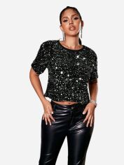 Акція на Футболка жіноча SHEIN GD-00125280 L Чорна від Rozetka