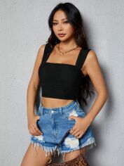 Акція на Топ жіночий SHEIN GD-00125212 L-Petite Чорний від Rozetka