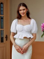 Акція на Топ жіночий SHEIN GD-00144197 S Білий від Rozetka