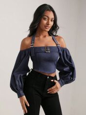 Акція на Топ жіночий SHEIN GD-00111344 S Темно-синій від Rozetka