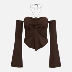 Акція на Топ жіночий SHEIN GD-00136882 XL Темно-коричневий від Rozetka