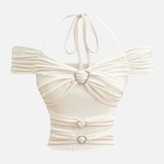 Акція на Топ жіночий SHEIN GD-00143709 L Молочний від Rozetka