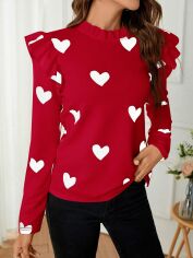 Акція на Лонгслів жіночий SHEIN GD-00142824 S Червоний від Rozetka