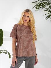 Акція на Футболка бавовняна жіноча ELFBERG 786 42-46 Бежева від Rozetka