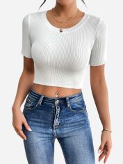 Акція на Футболка жіноча SHEIN GD-00143606 M Біла від Rozetka