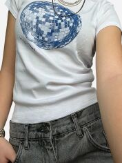 Акція на Футболка жіноча SHEIN GD-00155573 S Біла від Rozetka