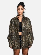 Акція на Сорочка жіноча SHEIN GD-00134151 L Коричнева від Rozetka