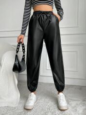 Акція на Штани зі штучної шкіри жіночі SHEIN GD-00112153 S Чорні від Rozetka