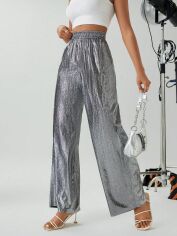 Акція на Штани жіночі SHEIN GD-00125289 M Сріблясті від Rozetka