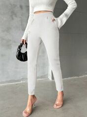 Акція на Штани теплі жіночі SHEIN GD-00148781 S Білі від Rozetka