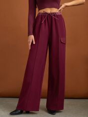 Акція на Штани жіночі SHEIN GD-00151246 L-Tall Бордові від Rozetka