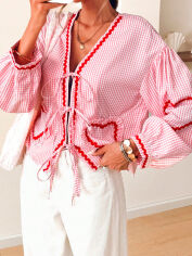 Акція на Блуза жіноча SHEIN GD-00132428 L Червона від Rozetka