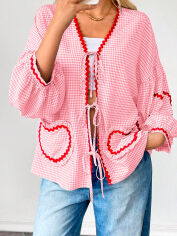 Акція на Блуза жіноча SHEIN GD-00133066 L Червона від Rozetka