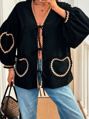 Акція на Блуза жіноча SHEIN GD-00133889 XL Чорна від Rozetka