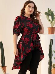 Акція на Блуза жіноча SHEIN GD-00135541 2XL Різнокольорова від Rozetka
