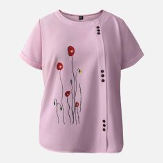Акція на Блуза жіноча SHEIN GD-00139076 4XL Світло-рожева від Rozetka