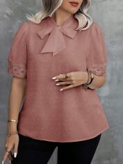 Акція на Блуза жіноча SHEIN GD-00135844 XL Рожева від Rozetka