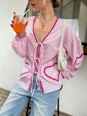 Акція на Блуза жіноча SHEIN GD-00132294 XL Рожева від Rozetka