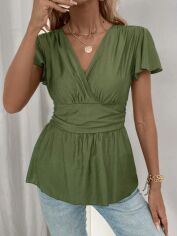 Акція на Блуза жіноча SHEIN GD-00111779 S Хакі від Rozetka