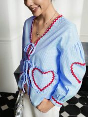 Акція на Блуза жіноча SHEIN GD-00132314 M Синя від Rozetka