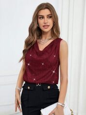 Акція на Блуза жіноча SHEIN GD-00108533 M Бордова від Rozetka