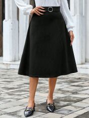 Акція на Спідниця міді літня жіноча SHEIN GD-00149188 XS Чорна від Rozetka