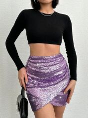 Акція на Спідниця міні літня жіноча SHEIN GD-00100500 XS Бузкова від Rozetka