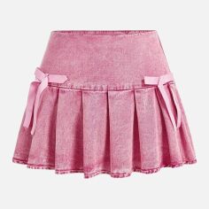 Акція на Спідниця джинсова міні літня жіноча SHEIN GD-00125392 4XL Світло-рожева від Rozetka