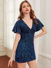 Акція на Сукня коротка літня жіноча SHEIN GD-00142511 M Темно-синя від Rozetka