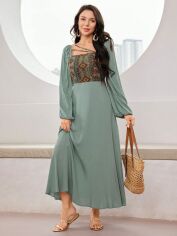Акція на Сукня літня жіноча SHEIN GD-00146962 S Сіро-зелена від Rozetka