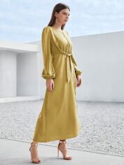 Акція на Сукня довга літня жіноча SHEIN GD-00113786 M Оливкова від Rozetka