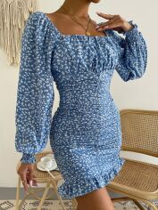 Акція на Сукня коротка літня жіноча SHEIN GD-00145509 S Блакитна від Rozetka