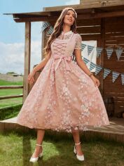 Акція на Сукня міді літня жіноча SHEIN GD-00125552 M Світло-рожева від Rozetka