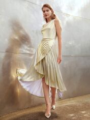 Акція на Сукня міді літня жіноча SHEIN GD-00125090 XS Світло-жовта від Rozetka