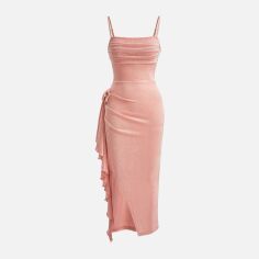 Акція на Сукня міді літня жіноча SHEIN GD-00125167 L Світло-рожева від Rozetka