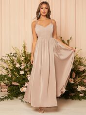 Акція на Сукня літня жіноча SHEIN GD-00097886 XS Світло-бежева від Rozetka