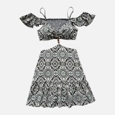 Акція на Сукня коротка літня жіноча SHEIN GD-00144265 L Чорно-біла від Rozetka