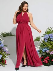Акція на Сукня літня жіноча SHEIN GD-00108249 2XL Бордова від Rozetka