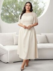 Акція на Сукня літня жіноча SHEIN GD-00138748 2XL Айворі від Rozetka