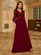 Акція на Сукня літня жіноча SHEIN GD-00125214 L Бордова від Rozetka